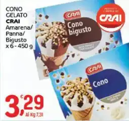 Crai Cono gelato crai amarena/ panna/ bigusto offerta