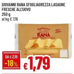 Galassia Giovanni rana sfogliagrezza lasagne fresche all'uovo offerta