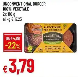 Galassia Unconventional burger 100% vegetale offerta