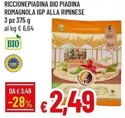 Galassia Riccionepiadina bio piadina romagnola igp alla riminese offerta