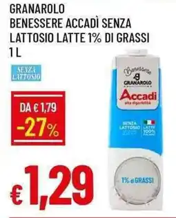 Galassia Granarolo benessere accadì senza lattosio latte 1% di grassi offerta