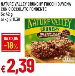 Galassia Nature valley crunchy fiocchi d'avena con cioccolato fondente offerta