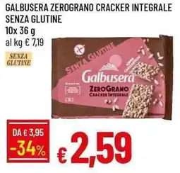 Galassia Galbusera zerograno cracker integrale senza glutine offerta