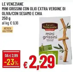 Galassia Le veneziane mini grissini con olio extra vergine di oliva/con sesamo e chia offerta