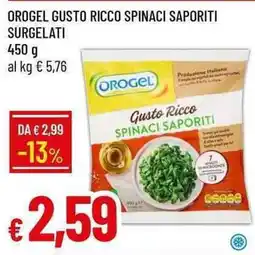 Galassia Orogel gusto ricco spinaci saporiti surgelati offerta
