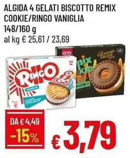 Galassia Algida 4 gelati biscotto remix cookie/ringo vaniglia offerta