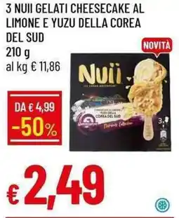 Galassia 3 nuii gelati cheesecake al limone e yuzu della corea del sud offerta