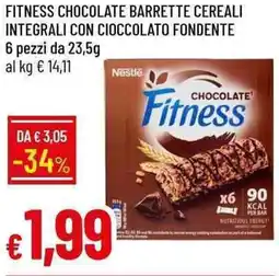 Galassia Fitness chocolate barrette cereali integrali con cioccolato fondente offerta