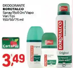 Crai Deodorante borotalco spray/roll on/vapo offerta