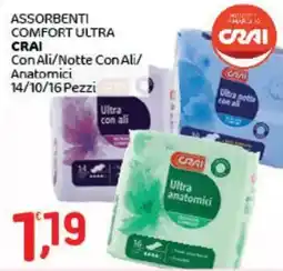 Crai Assorbenti comfort ultra crai con ali/notte con ali/ anatomici offerta