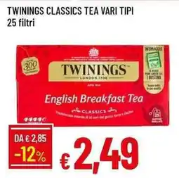 Galassia Twinings classics tea 25 filtri offerta