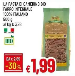 Galassia La pasta di camerino bio farro integrale 100% italiano offerta
