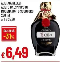 Galassia Acetaia bellei aceto balsamico di modena igp 5 scudi oro offerta