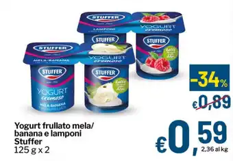 Yogurt frullato mela/ banana e lamponi Stuffer