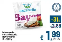 Qui Discount Mozzarella senza lattosio Bayernland offerta