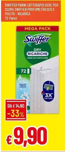 Galassia Swiffer panni catturapolvere per scopa swiffer profumo fresco e pulito - ricarica offerta