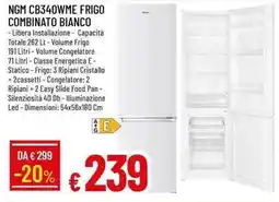 Galassia NGM CB340WME FRIGO COMBINATO BIANCO offerta