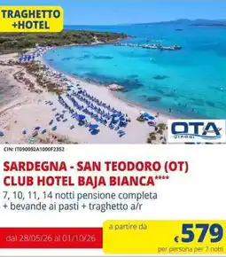 Galassia Sardegna-san teodoro (ot) club hotel baja bianca offerta