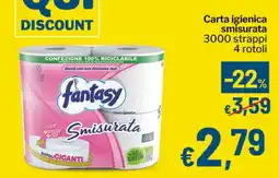 Qui Discount Carta igienica Smisurata 3000 strappi offerta