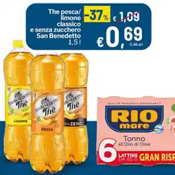 Qui Discount The pesca/ limone classico e senza zucchero San Benedetto offerta