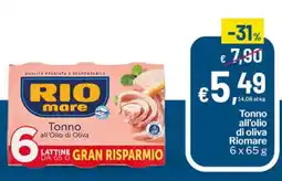 Qui Discount Tonno all'olio di oliva Riomare offerta