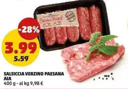 PENNY Salsiccia verzino paesana AIA offerta