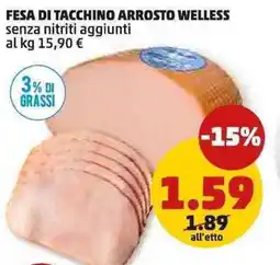 PENNY Fesa di tacchino arrosto WELLESS offerta