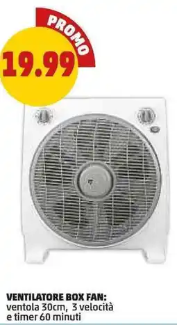 PENNY Ventilatore box fan offerta