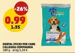 PENNY Dental sticks per cane L'ALLEGRA COMPAGNIA offerta