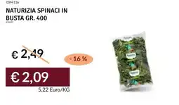 Prezzemolo e Vitale Naturizia spinaci in busta offerta