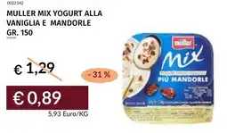 Prezzemolo e Vitale Muller mix yogurt alla vaniglia e mandorle offerta