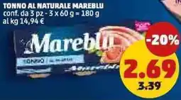 PENNY Tonno al naturale MAREBLU offerta