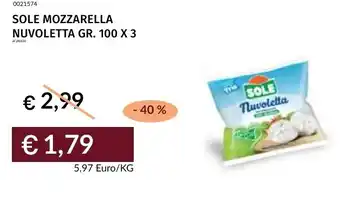 Prezzemolo e Vitale Sole mozzarella nuvoletta offerta