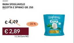 Prezzemolo e Vitale Rana sfogliavelo ricotta e spinaci offerta
