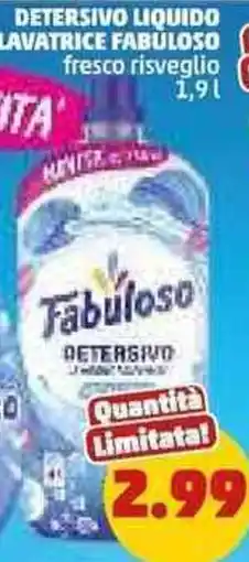 PENNY Detersivo liquido lavatrice FABULOSO offerta
