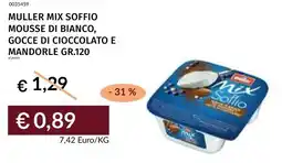 Prezzemolo e Vitale Muller mix soffio mousse di bianco, gocce di cioccolato e mandorle offerta