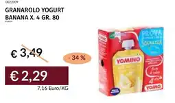 Prezzemolo e Vitale Granarolo yogurt banana x. 4 offerta