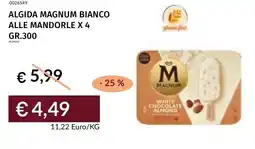 Prezzemolo e Vitale Algida magnum bianco alle mandorle x 4 offerta