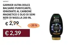 Prezzemolo e Vitale Garnier ultra dolce balsamo purificante, idratante al carbone magnetico e olio di semi neri di nigella offerta