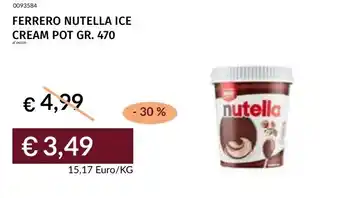 Ferrero nutella ice cream pot