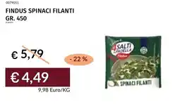 Prezzemolo e Vitale Findus spinaci filanti offerta