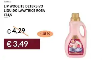 Prezzemolo e Vitale Lip woolite detersivo liquido lavatrice rosa offerta