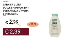 Prezzemolo e Vitale Garnier ultra dolce shampoo 2in1 delicatezza d'avena bimbi offerta