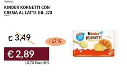 Prezzemolo e Vitale Kinder kornetti con crema al latte offerta