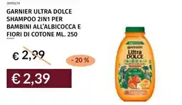 Prezzemolo e Vitale Garnier ultra dolce shampoo 2in1 per bambini all'albicocca e fiori di cotone offerta
