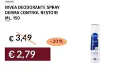 Prezzemolo e Vitale Nivea deodorante spray derma control restore offerta