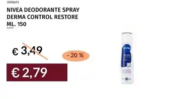 Prezzemolo e Vitale Nivea deodorante spray derma control restore offerta