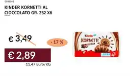 Prezzemolo e Vitale Kinder kornetti al cioccolato offerta