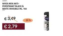 Prezzemolo e Vitale Nivea men antiperspirant black & white invisible offerta