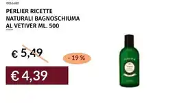 Prezzemolo e Vitale Perlier ricette naturali bagnoschiuma al vetiver offerta
